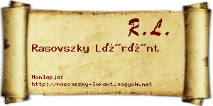 Rasovszky Lóránt névjegykártya