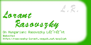 lorant rasovszky business card